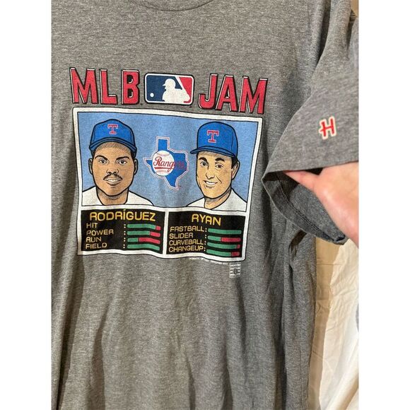 Homage Vintage Inspired MLB Jam T-Shirt Men's XL Gray Rodriguez Ryan Graphic Tee - Picture 8 of 9